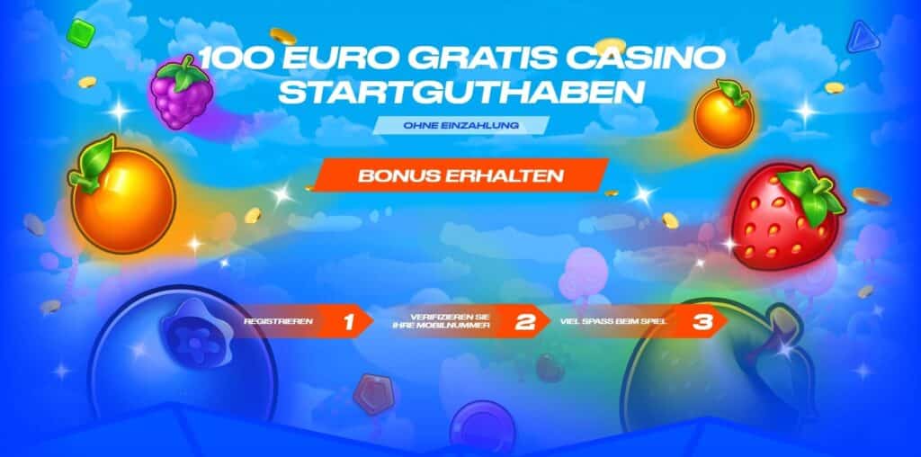 Ein 100 Euro Bonus ohne Einzahlung zählt zu den größten verfügbaren Startguthaben in deutschen Online Casinos.
