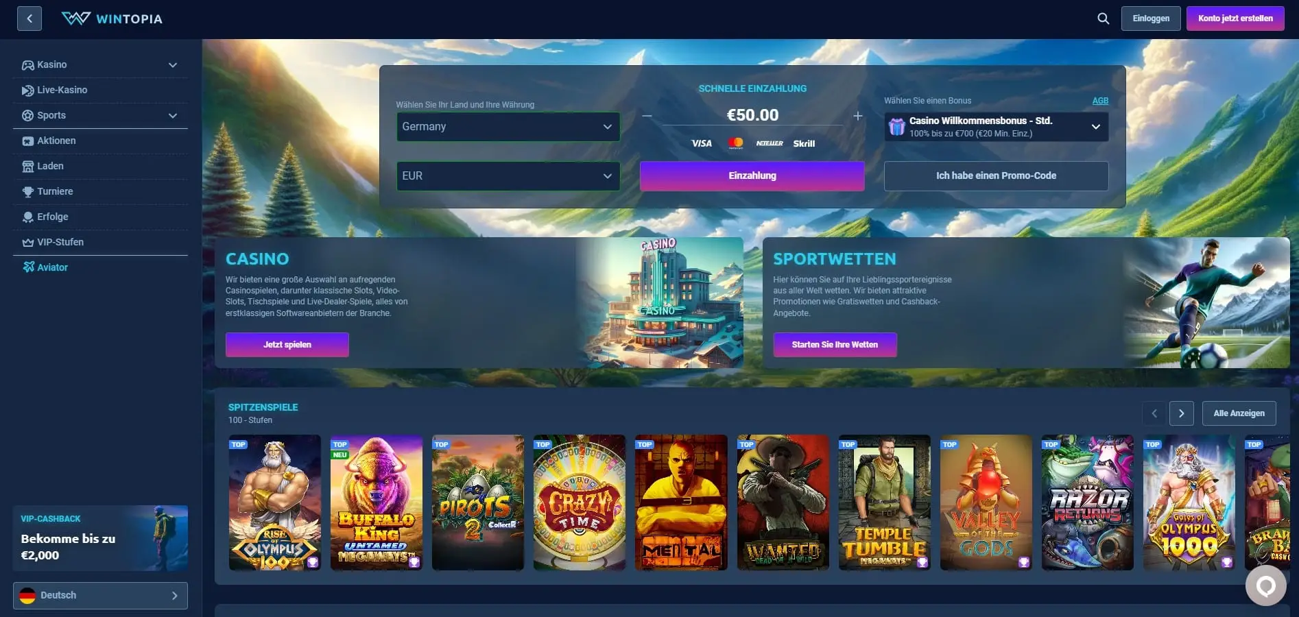 Wintopia Casino — Testbericht für Spieler aus Deutschland